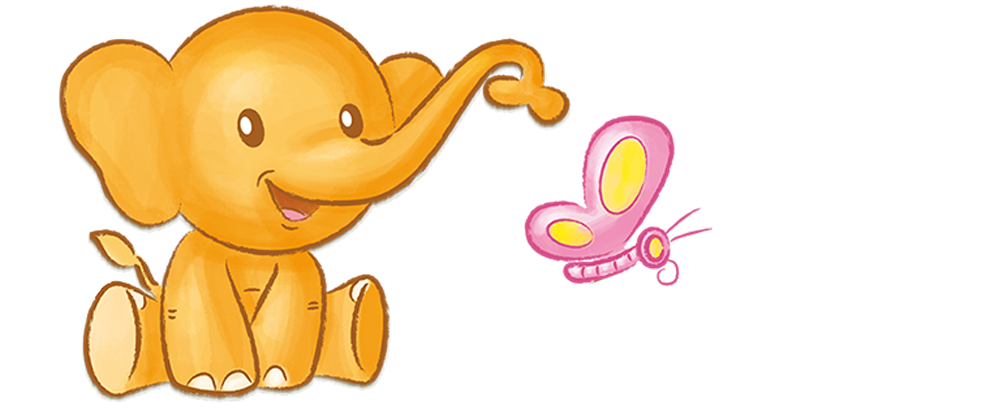 Elephant and butterfly.