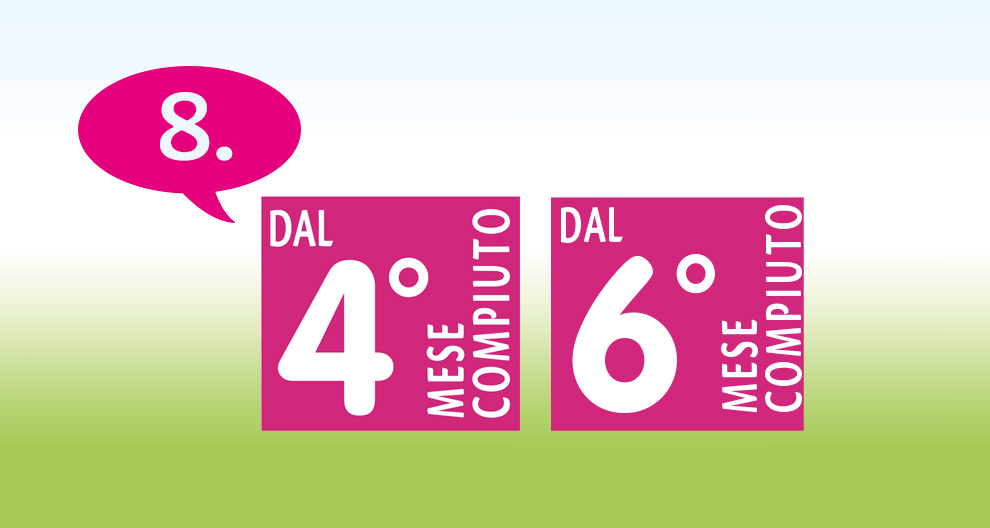 Due cartelli rossi con testo bianco visualizzano gli intervalli di temperatura in gradi Celsius, uno da 4°C a 6°C e l'altro da 6°C a 8°C.