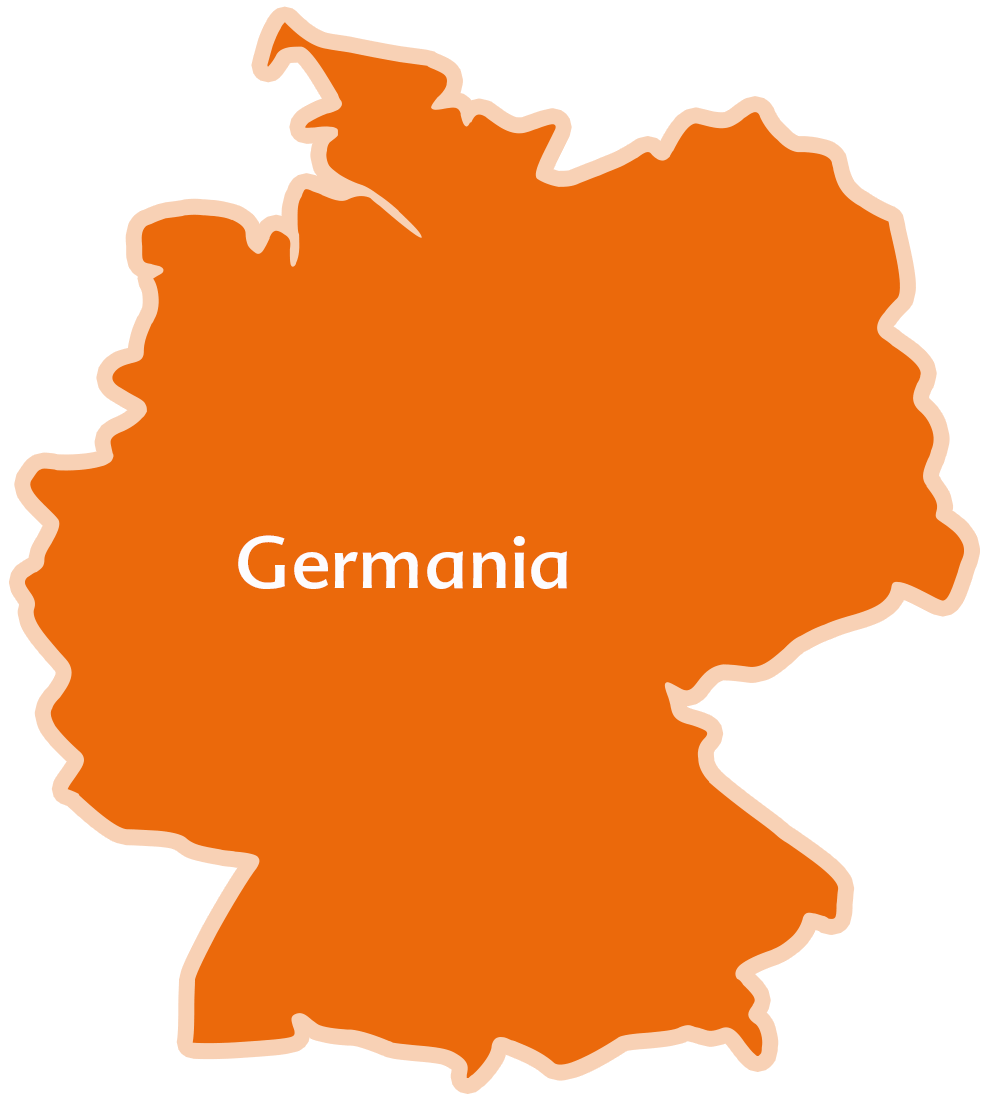 Una sagoma di una mappa con la scritta "Germania".