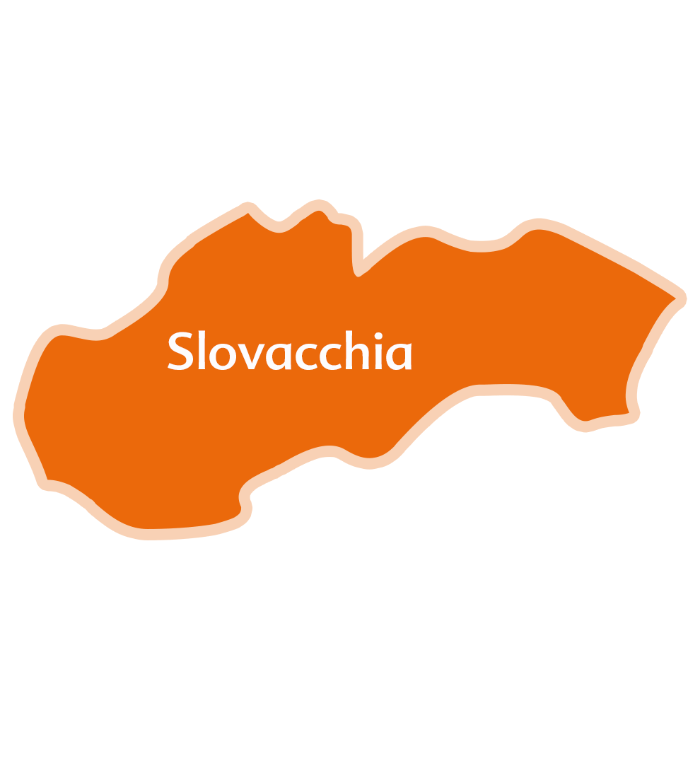 Una mappa della regione denominata "Slovacchia".